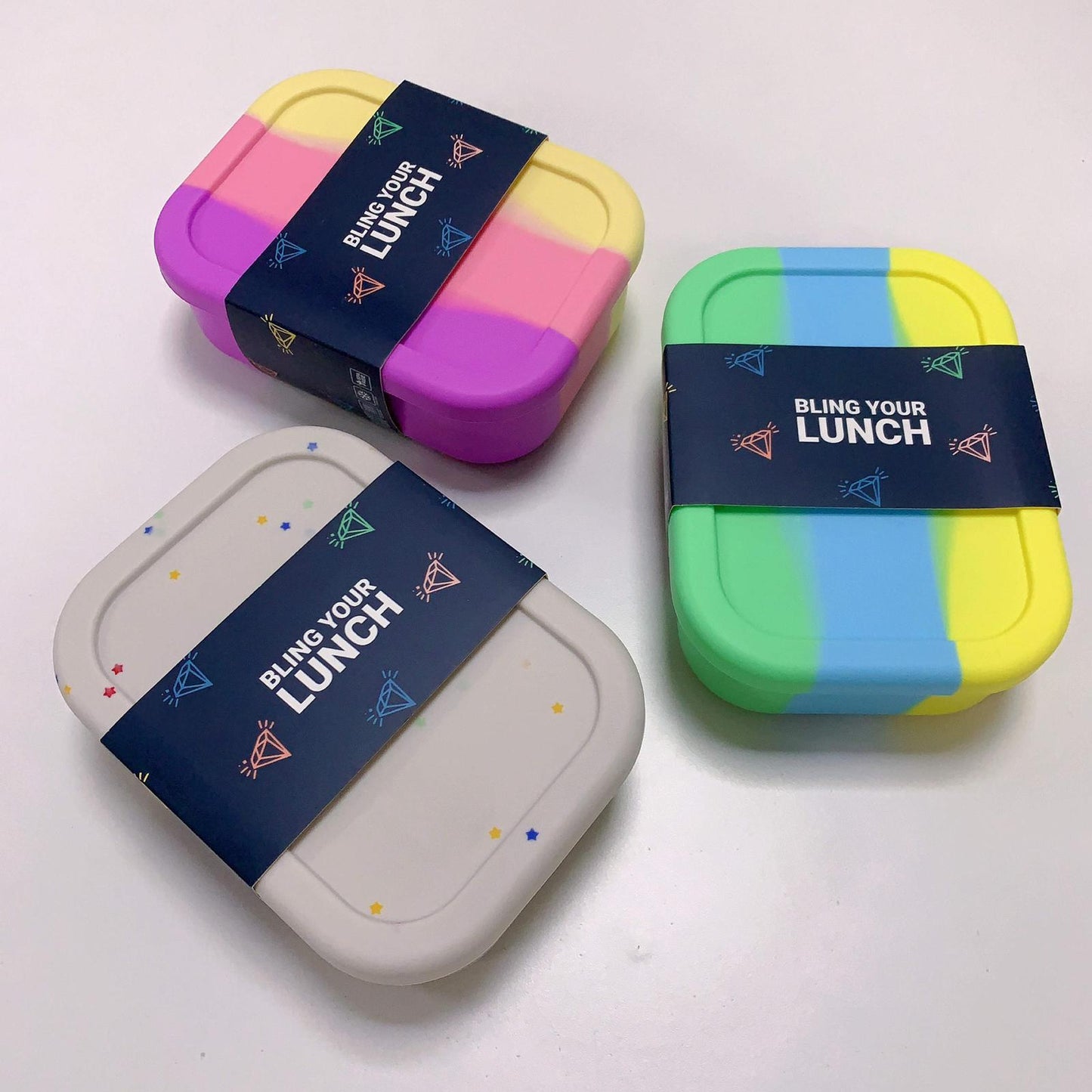 Colorful Silicone Bento Box - 3 Compartment