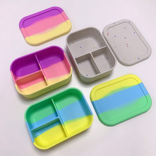 Colorful Silicone Bento Box - 3 Compartment