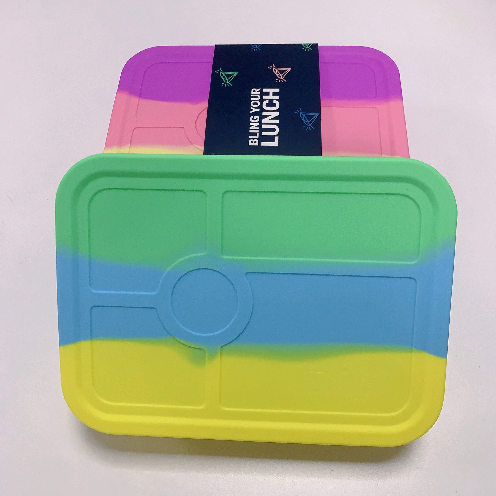 Colorful Silicone Bento Box - 5 Compartment – Bling Your Lunch