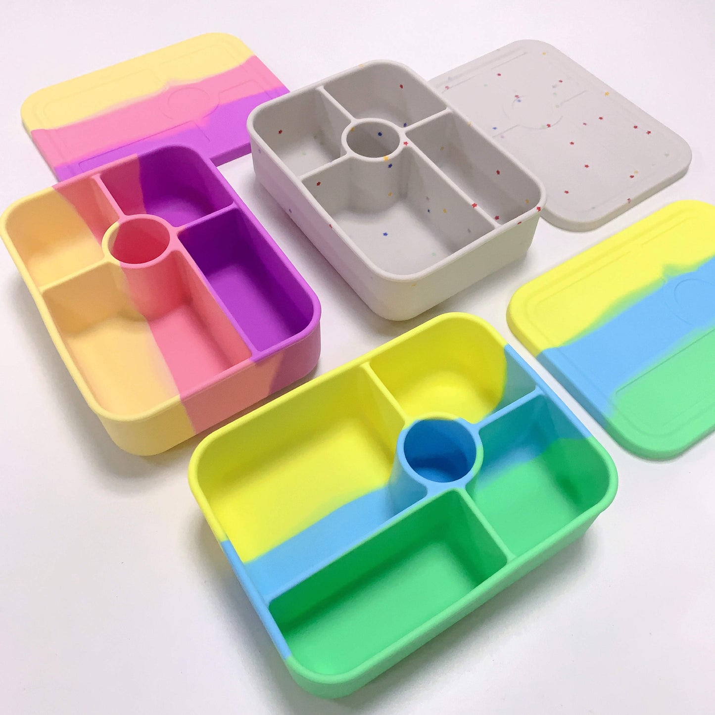 Colorful Silicone Bento Box - 5 Compartment