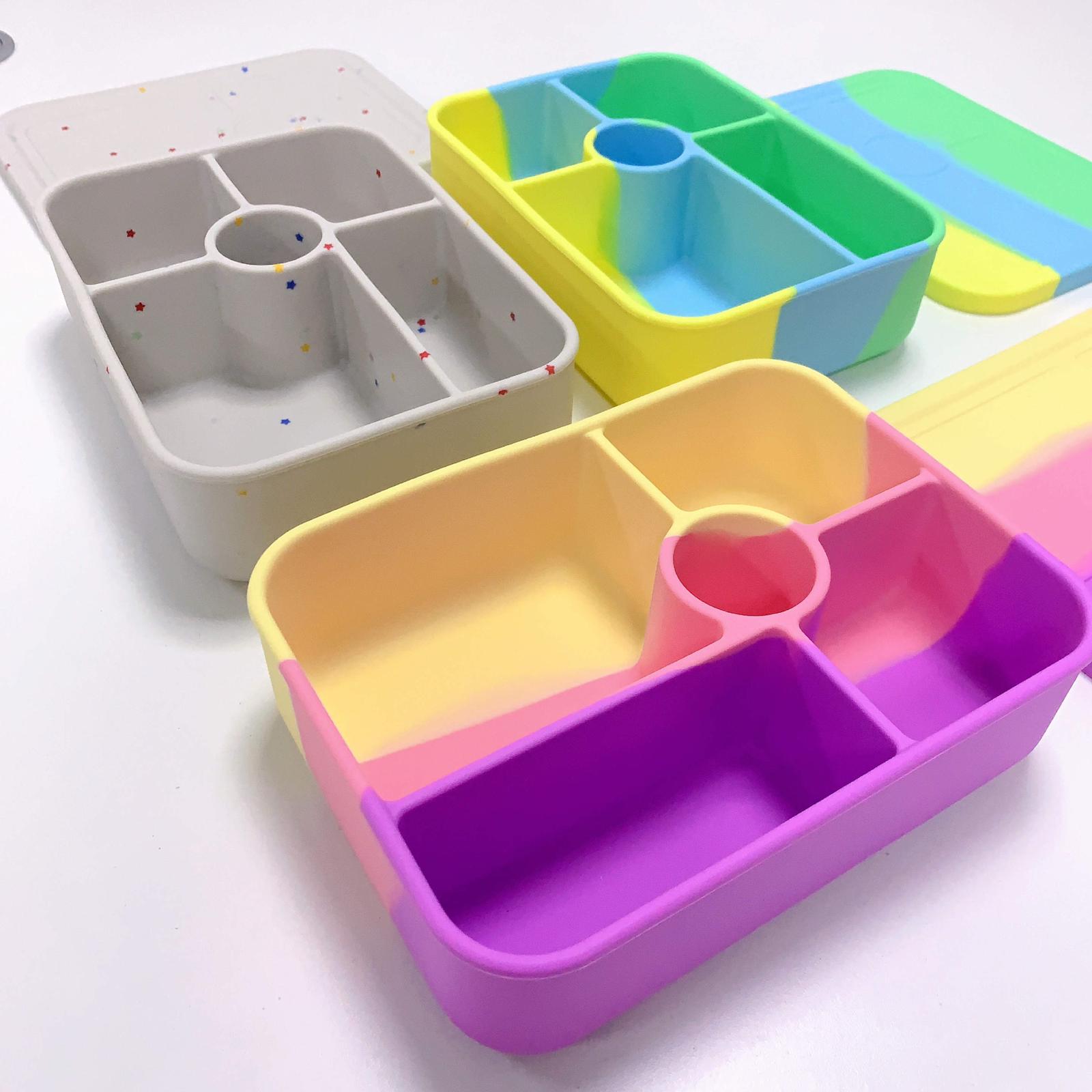 Colorful Silicone Bento Box - 3 Compartment – Bling Your Lunch