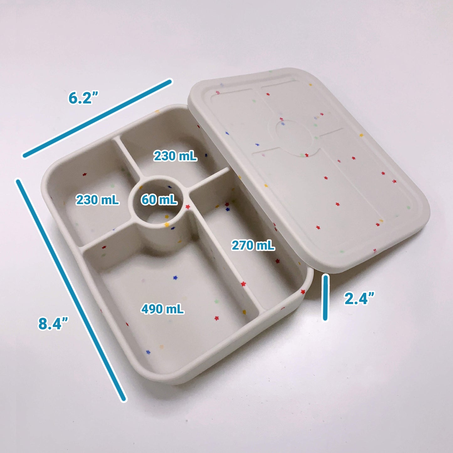 Colorful Silicone Bento Box - 5 Compartment